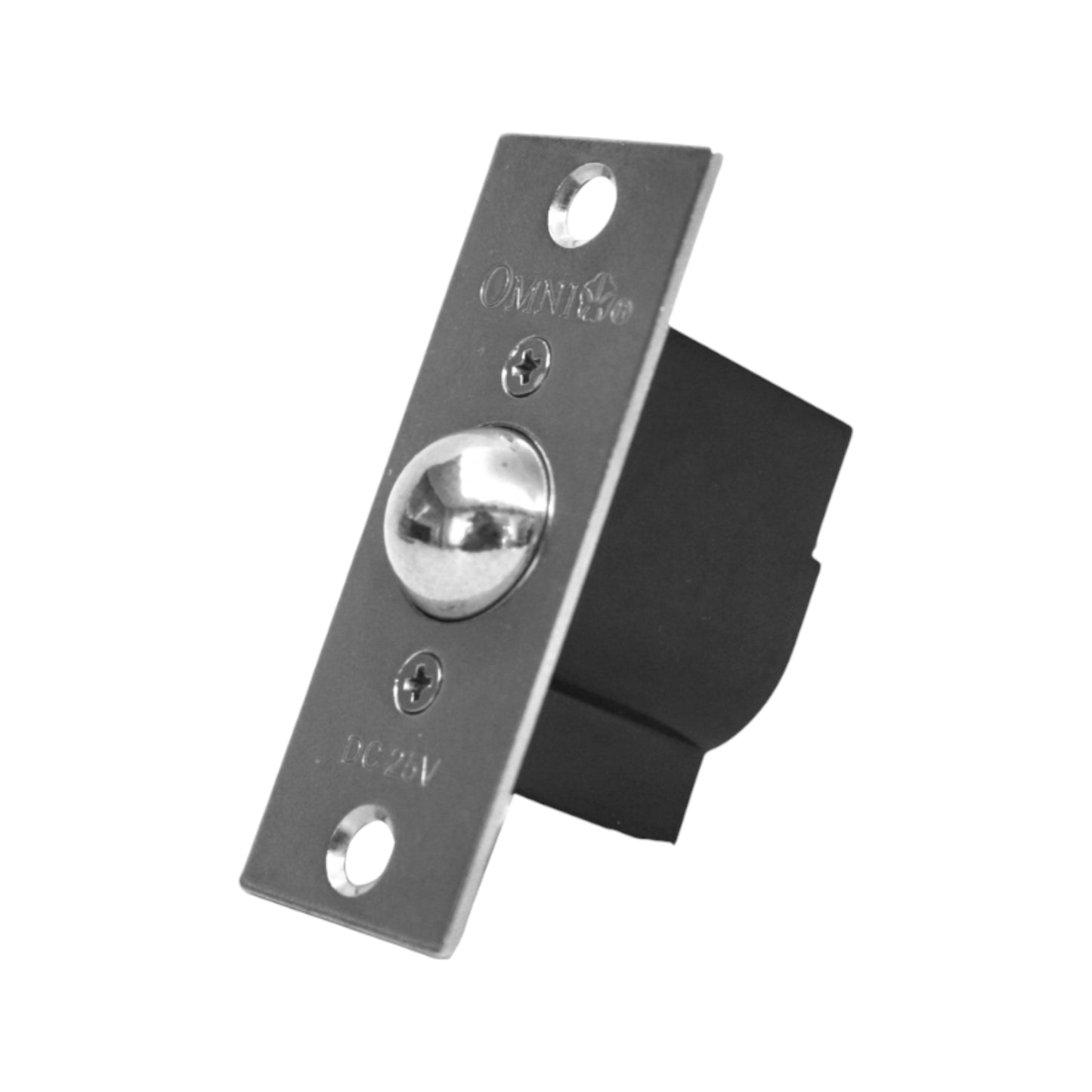 Metal door lock mechanism on a white background