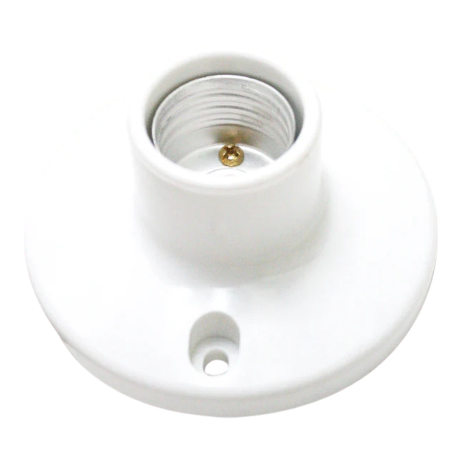 White ceramic lamp holder on a white background