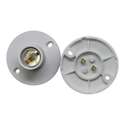 Two gray light socket covers on a white background