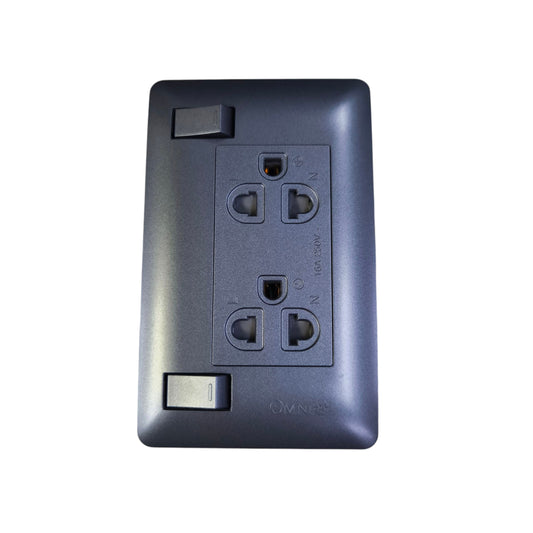 Omni Duplex Universal Outlet with Switch 16A 250V