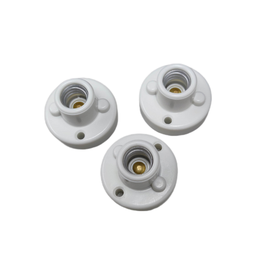 Three Omni 220V E12 socket for candle bulbs in white for easy lighting installations