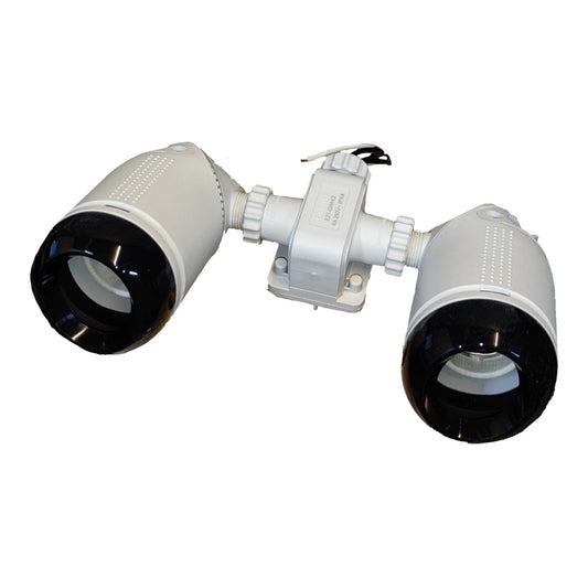 Omni Outdoor Weatherproof Garden Lamp Holder 2 x E27 Twin Lamp Socket 4A 250V 880W Omni E27-GWH/2-PK Electx Electrical Supply