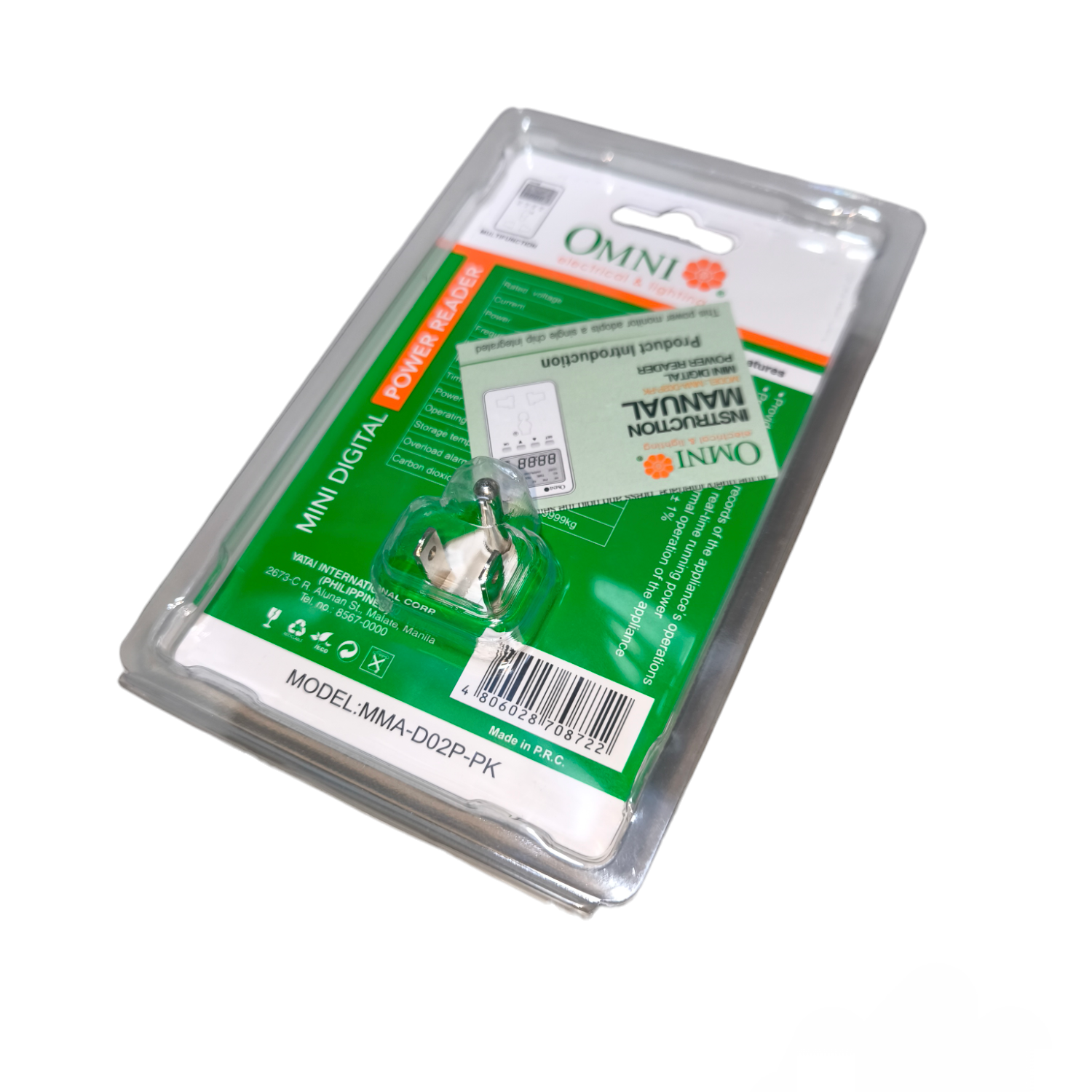 Omni Power Reader, Mini Digital Power Reader MMA-D02P-PK, Digital Watt Hour Meter, Power Meter Reader Electx Electrical Supply