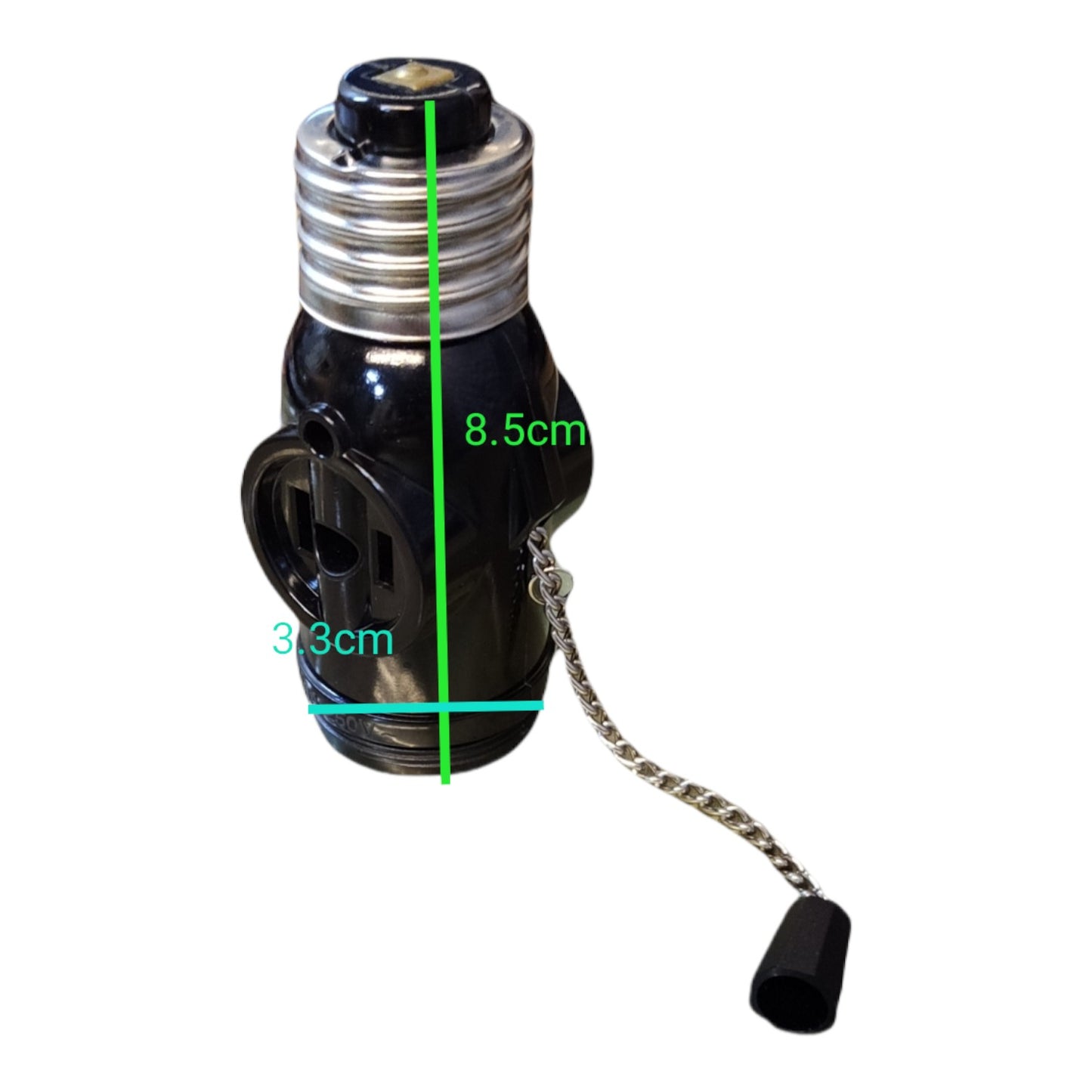 Omni Pull Chain Socket with 2 Flat Pin 3A 220V E27-712 Electx Electrical Supply