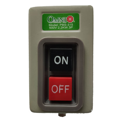 Omni Push Button Switch 15A 250V 3 Pole 2.2KW PBS-315 Electx Electrical Supply
