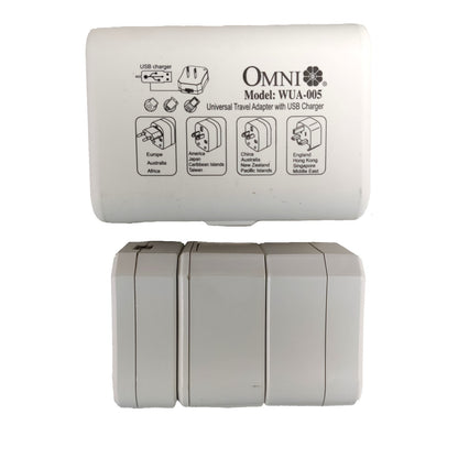 Omni Universal Travel Adapter with USB Charger WUA-005-PK 4 Electx Electrical Supply