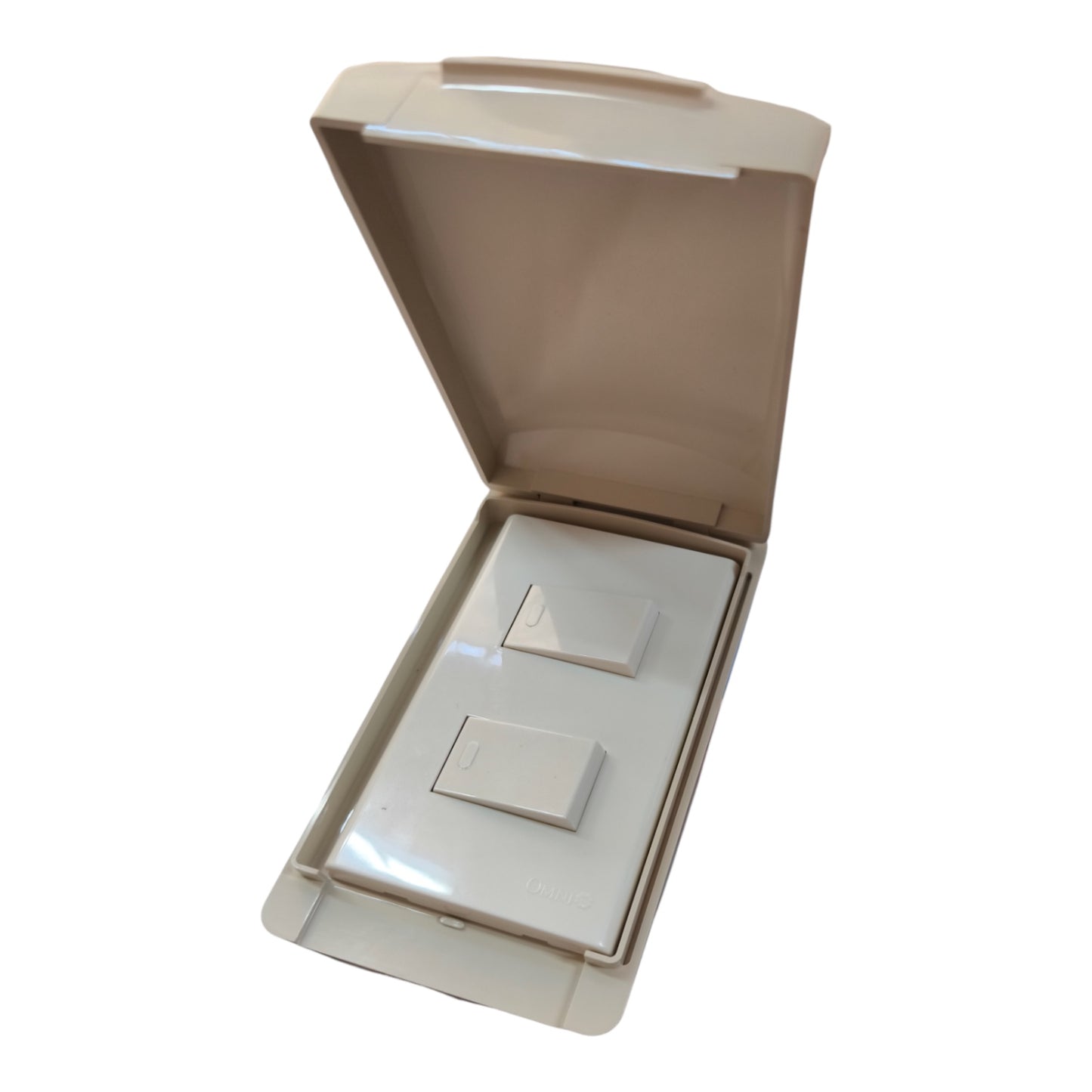 Omni Weatherproof 2 Gang 1 Way Device 16A 250V with Plate Cover WPP-602+WWP-112+(WWS-213x2)