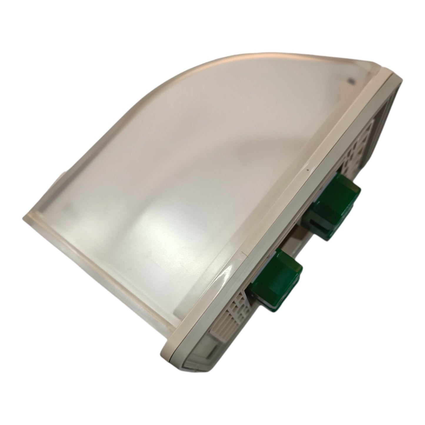 A replacement light fixture cover with a translucent white dome-shaped lens and two green terminal connectors on the side, shown against a plain white background.