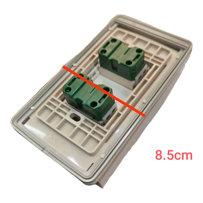 Omni Weatherproof 2 Gang Universal Outlet 15A 220V with Stainless Plate Cover WPP-601+WWP-112S+(WWU-200x2)
