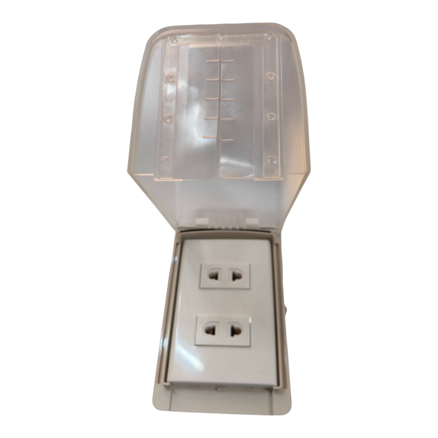 Omni Weatherproof 2 Gang Universal Outlet 15A 250V with Plate Cover WPP-605+WWP-112+(WWU-200x2)
