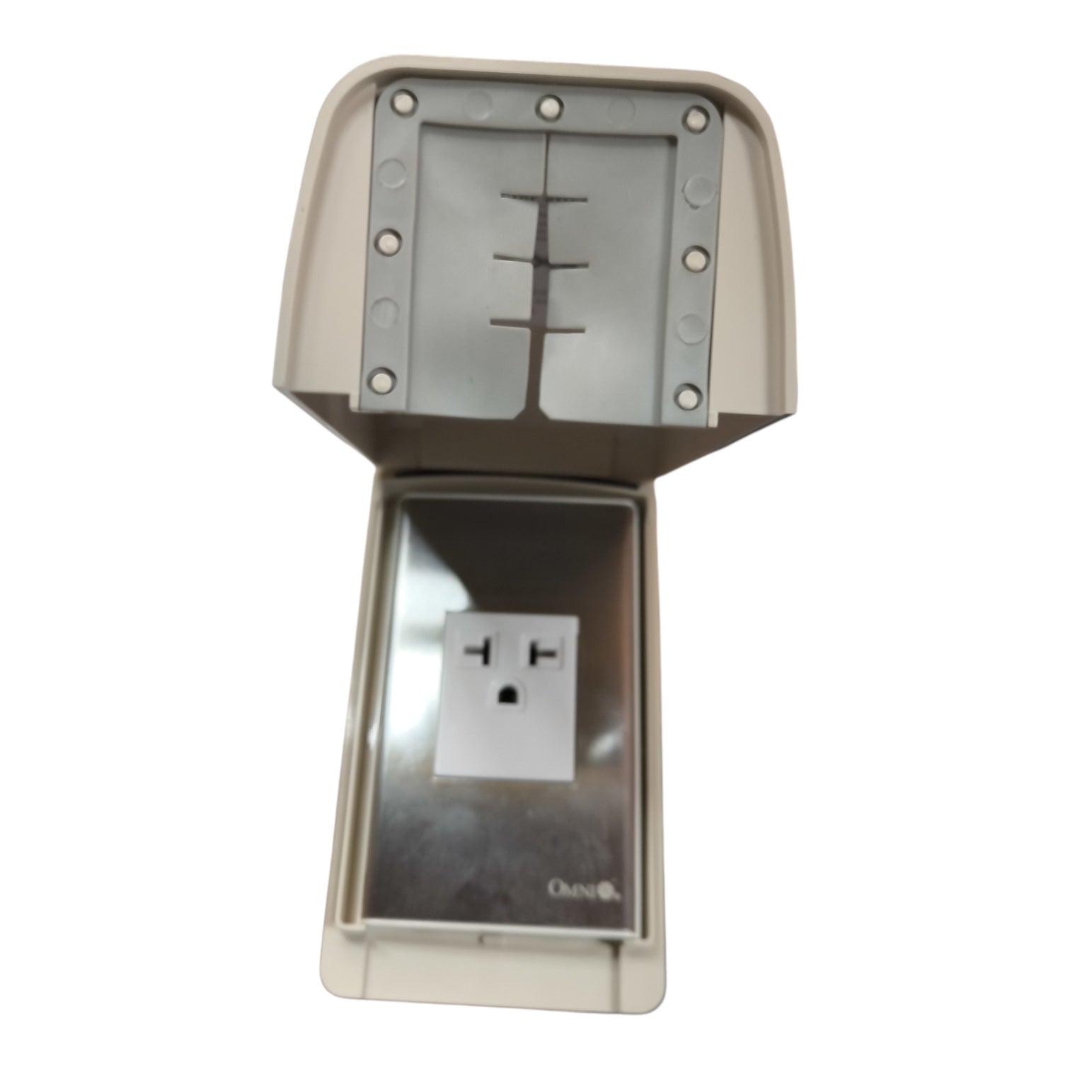 Omni Weatherproof Aircon Tandem Outlet 20A 250V with Stainless Plate Cover WPP-601+WWP-111S+WWA-401