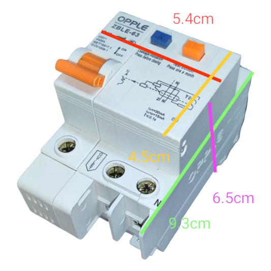 Electrical component with dimensions labeled on a white background