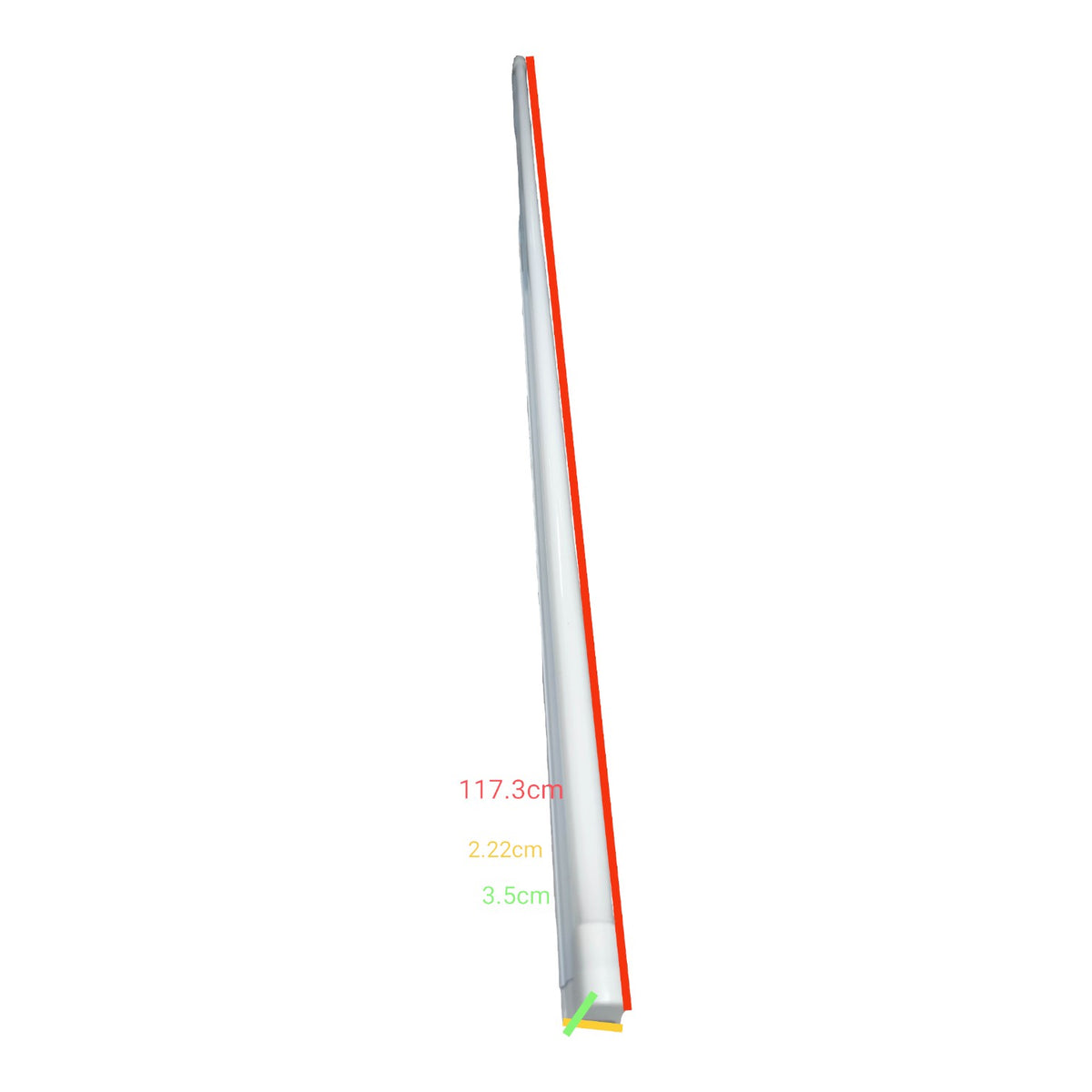 28W T5 220V fluorescent tube with fixture shown in a side view for easy installation