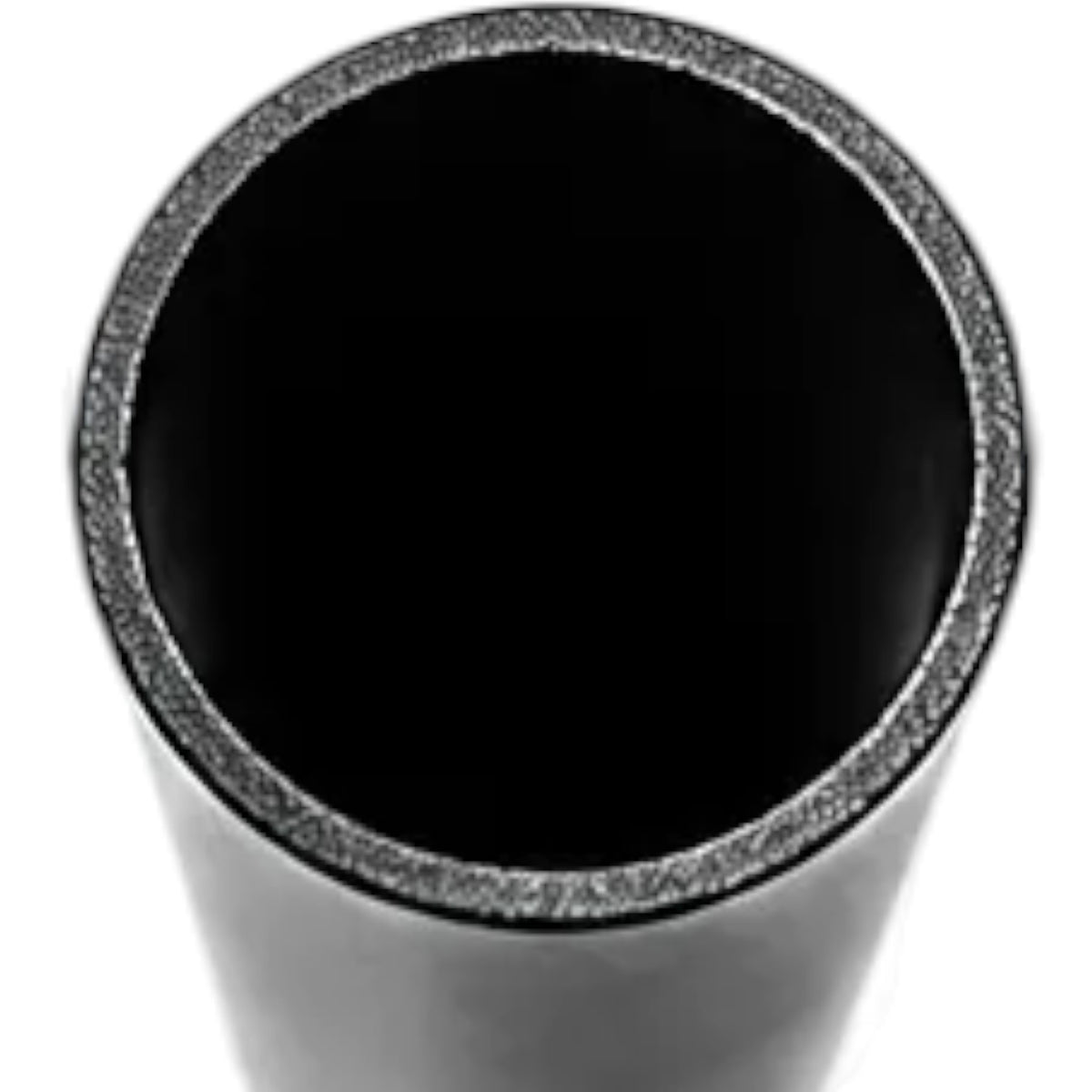 A side profile view of a black electronic device, likely a smart lock or security panel, featuring a textured circular window and a small white button, set against a plain white background.