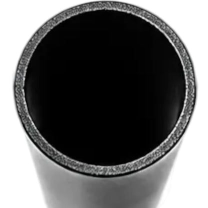 A side profile view of a black electronic device, likely a smart lock or security panel, featuring a textured circular window and a small white button, set against a plain white background.