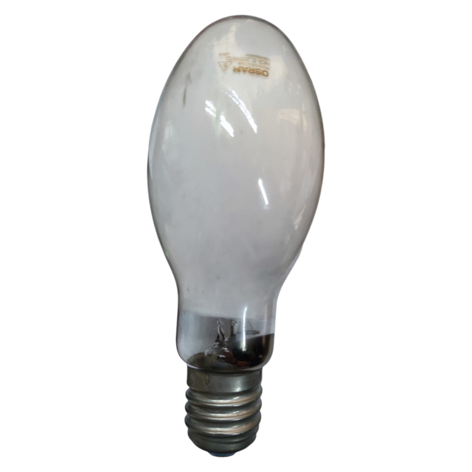 Clear light bulb on a white background