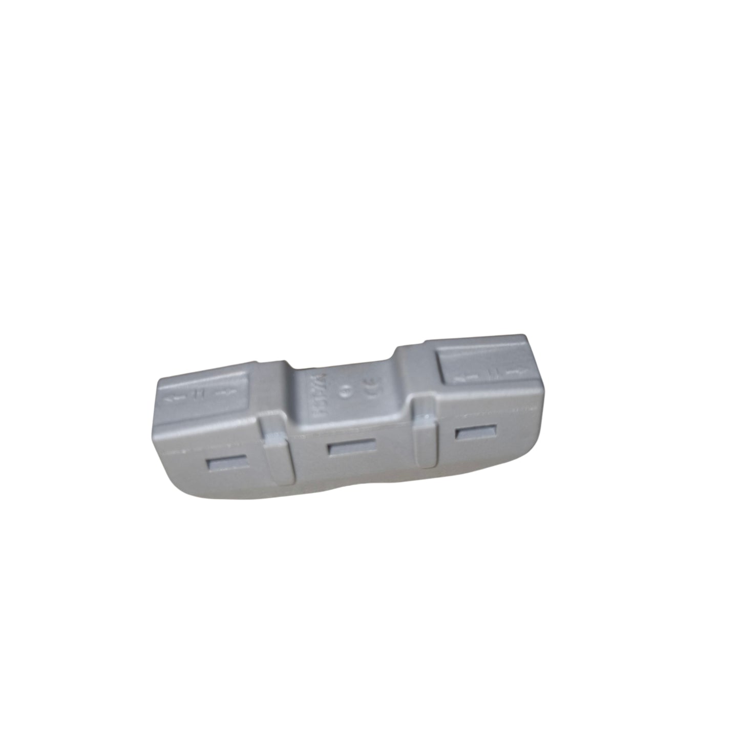 Gray plastic component on a white background