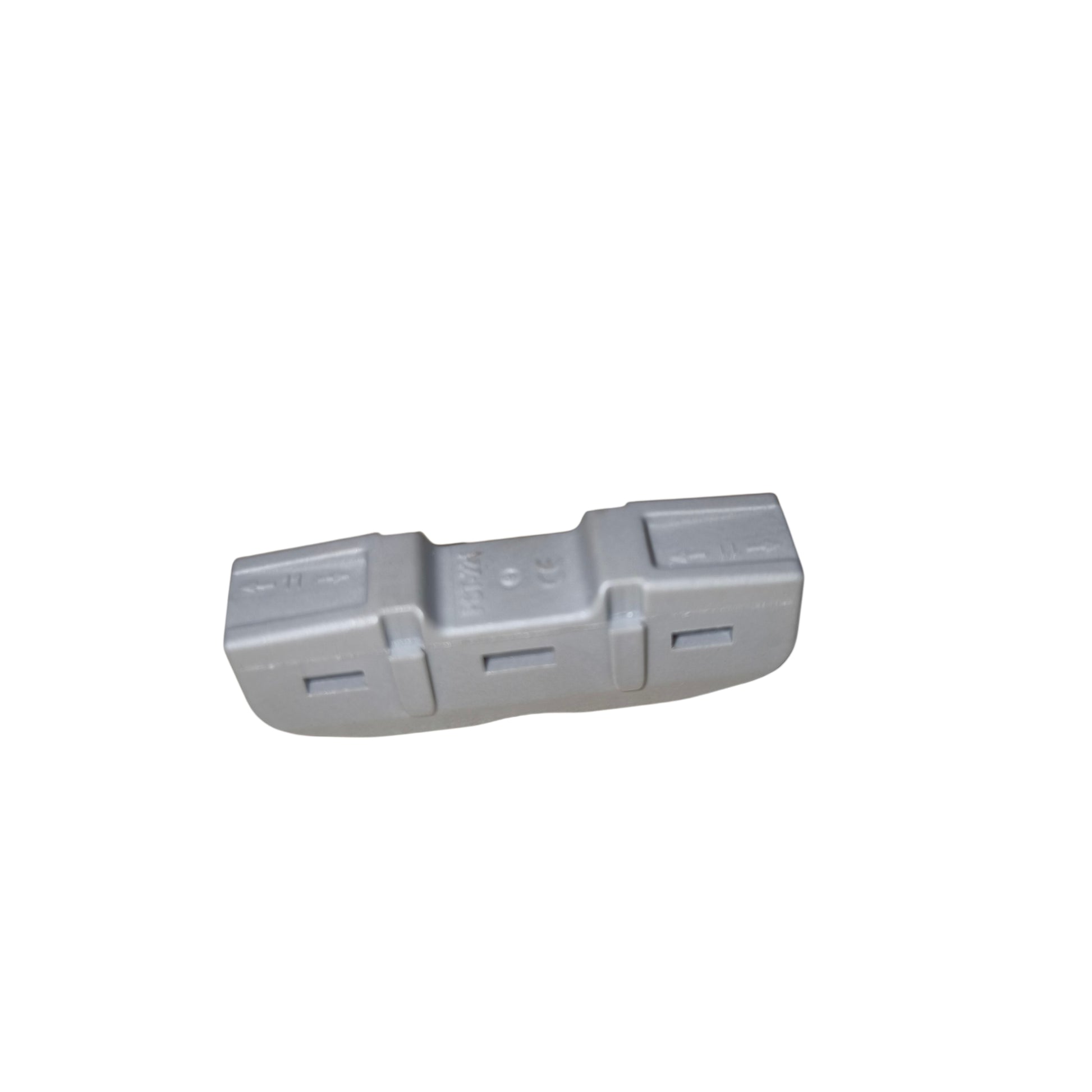 Gray plastic component on a white background