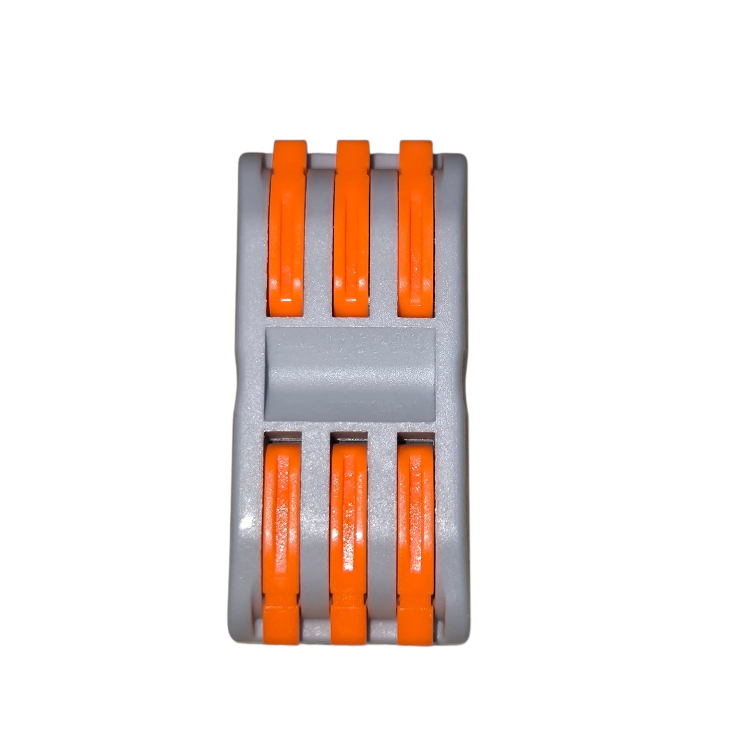 Gray and orange fitness device on a white background