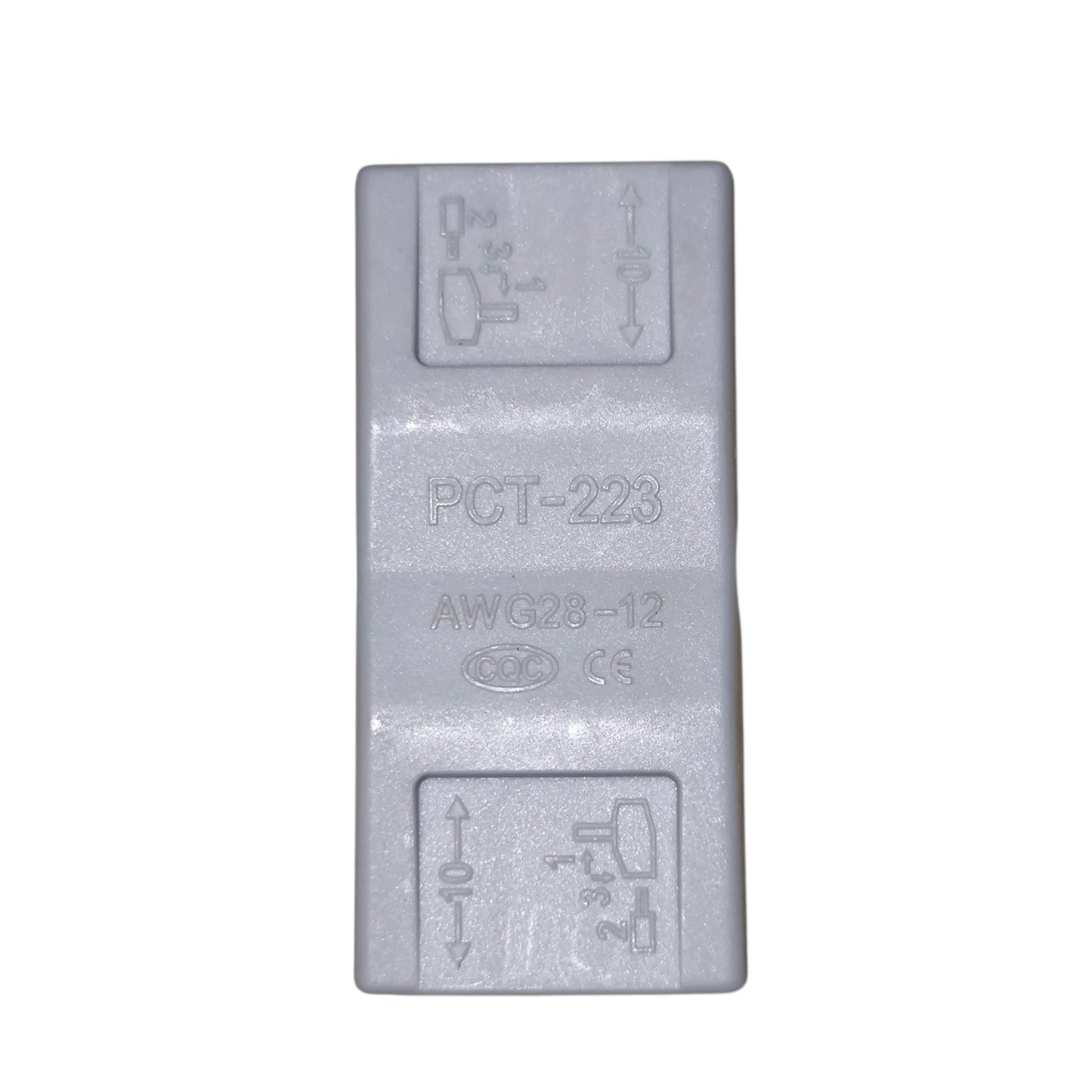Metallic block with text and symbols on a white background