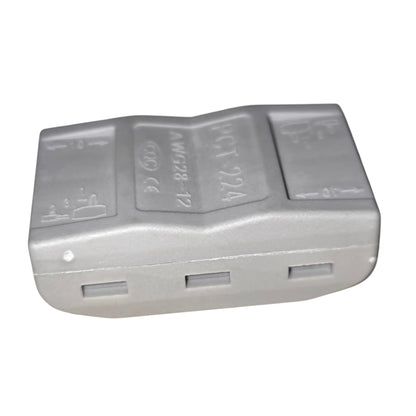 Gray electronic device with multiple ports on a white background