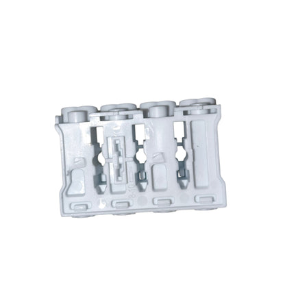 White plastic component on a white background