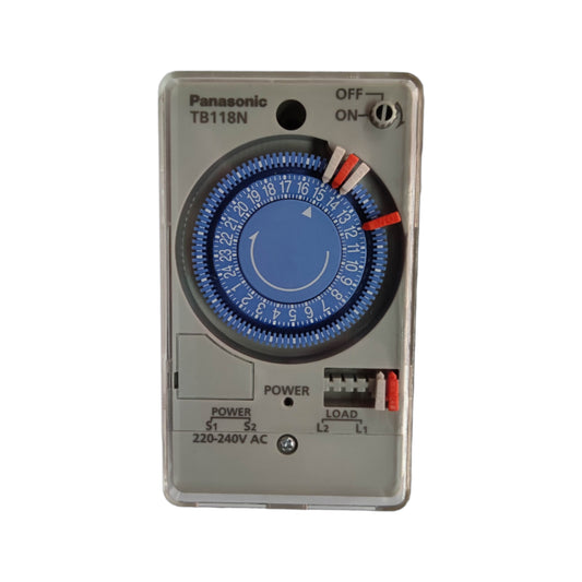 Panasonic 24 Hour Timer Switch 10A 220V 6 Standard On and Off with Back up Single Phase TB118NE7