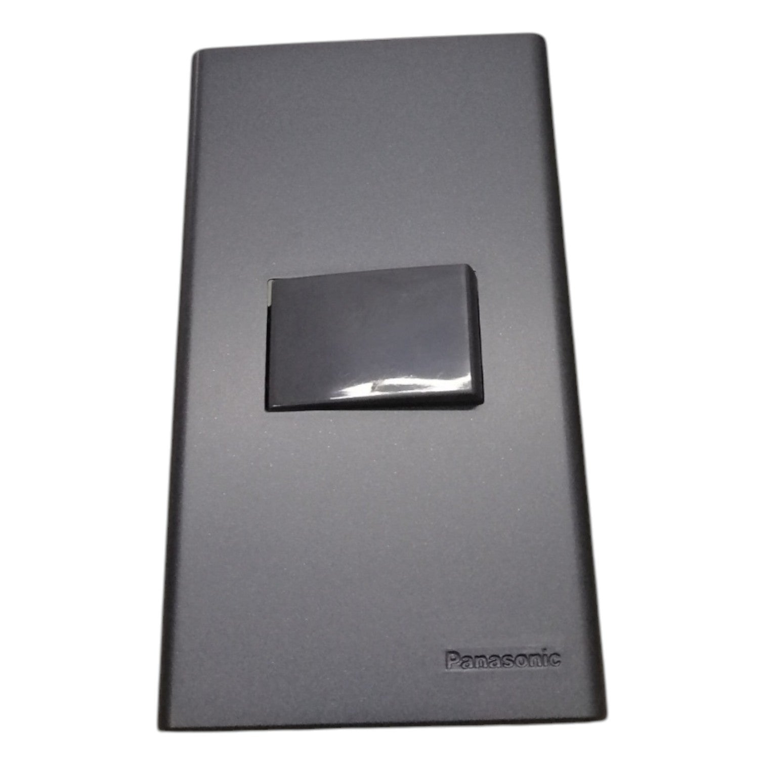 Panasonic 1-Gang 3 Way Switch Gray 16A 250V with Wide Color Refina Series Metallic Black Plate Cover WEG6801MB-1/WEG5002HK-5