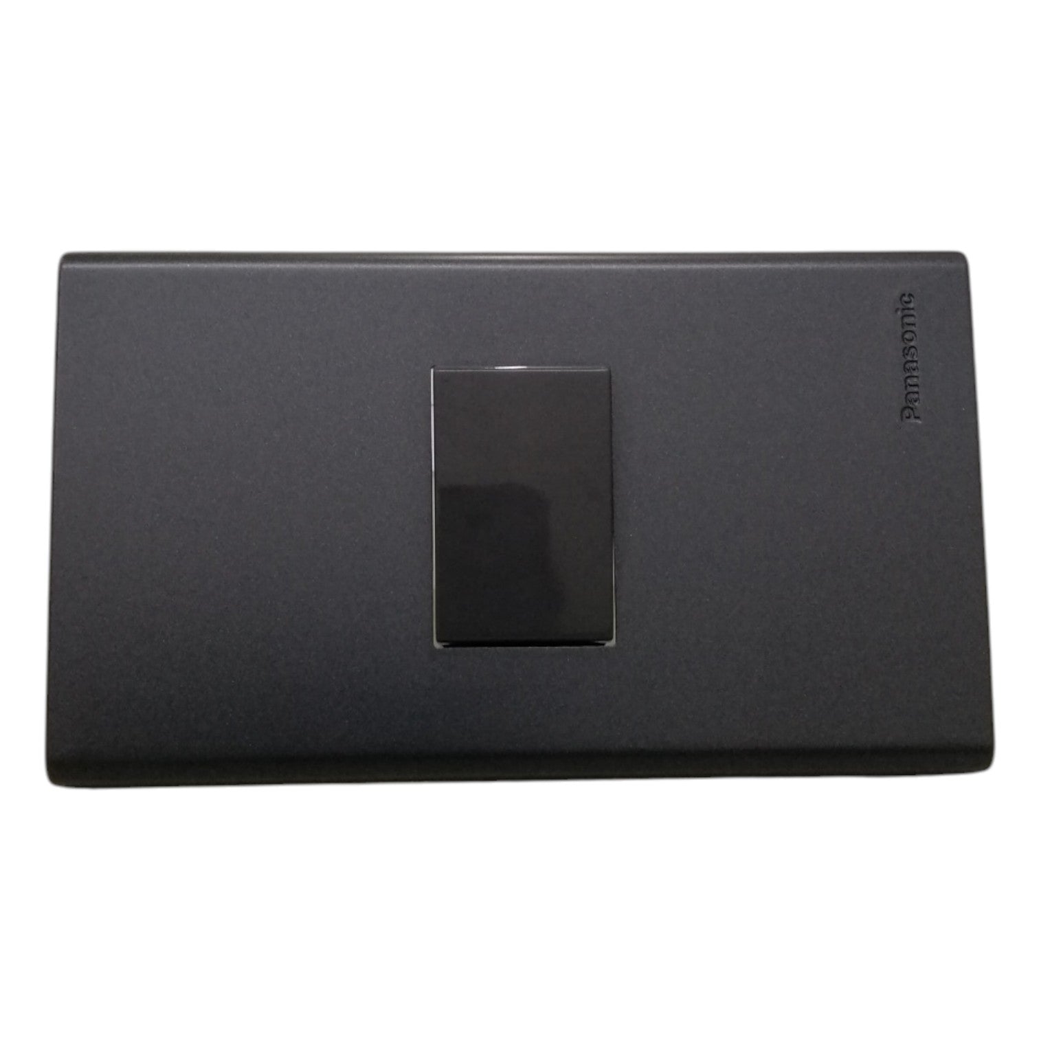 Panasonic 1-Gang 3 Way Switch Gray 16A 250V with Wide Color Refina Series Metallic Black Plate Cover WEG6801MB-1/WEG5002HK-5