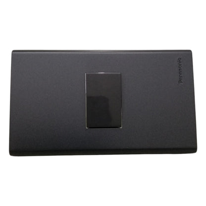 Panasonic 1-Gang 3 Way Switch Gray 16A 250V with Wide Color Refina Series Metallic Black Plate Cover WEG6801MB-1/WEG5002HK-5