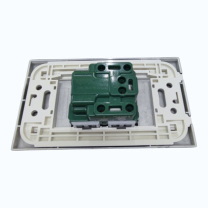 Panasonic 1-Gang Grounding Universal Outlet  16A, 250V AC Gray with Metallic Black Plate Cover