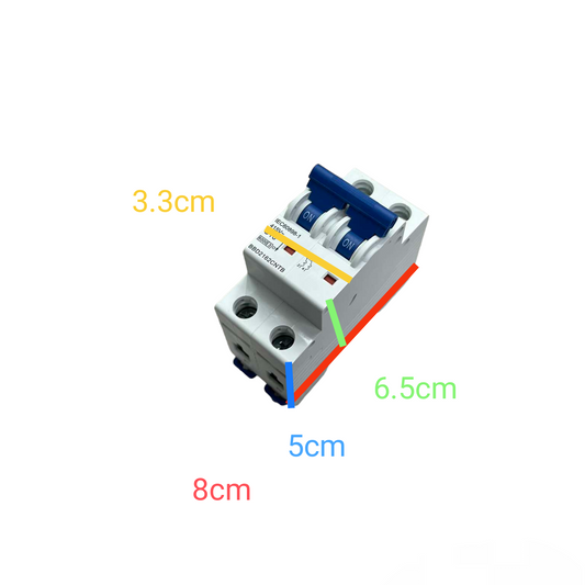 Panasonic 10A 6KAIC 220V 2 Pole Miniature circuit breaker with blue switch handles