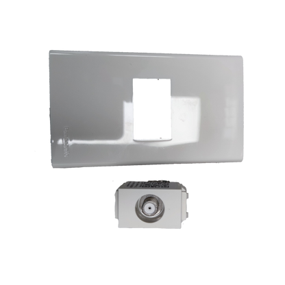 Panasonic 1 Gang F Type Television Terminal with white wall plate for cable TV connection