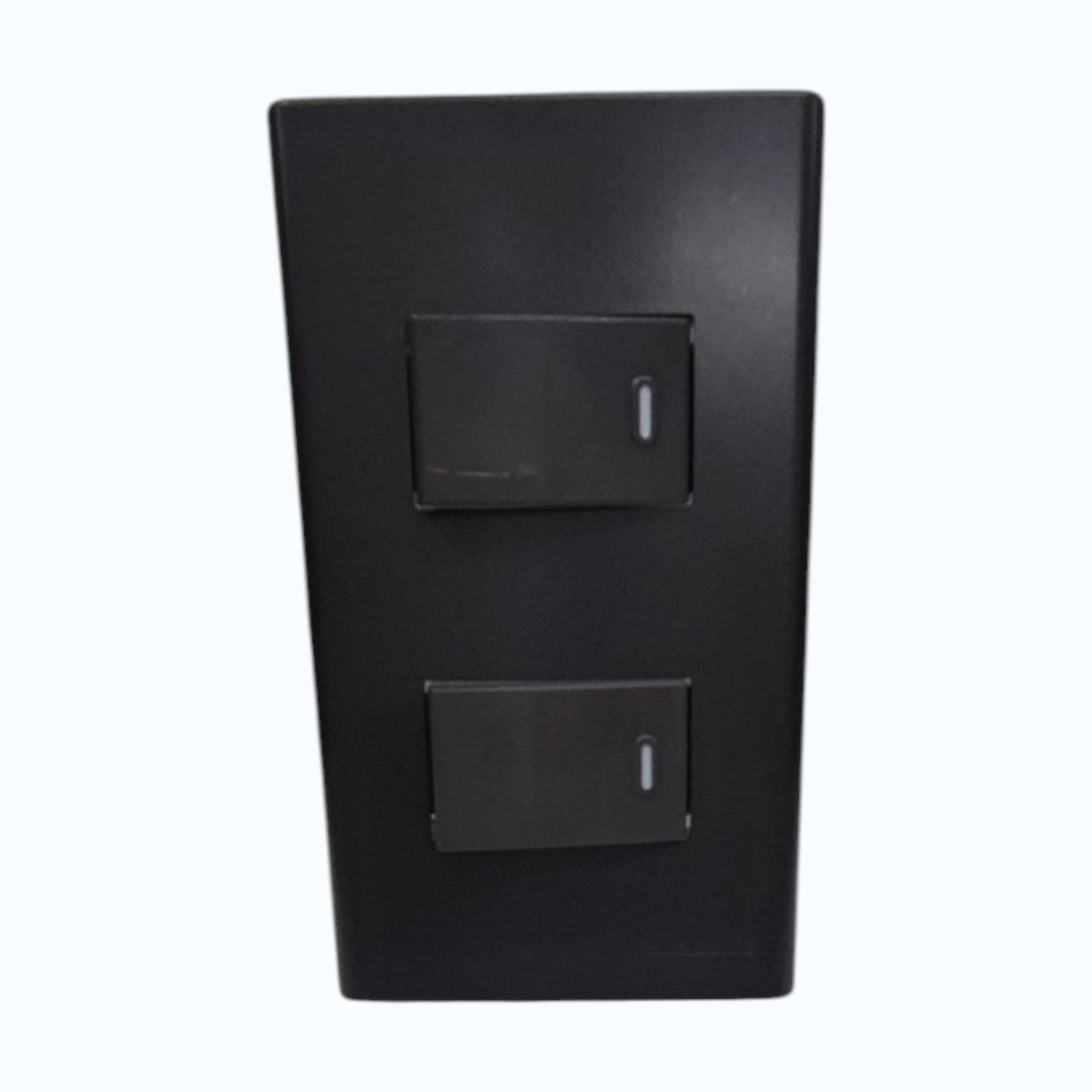 Panasonic 2-Gang 1 Way Swiitch Gray 16A 250V with Wide Color Refina Series Metallic Black Plate Cover WEG6803MB-1/2XWEG5001HK-5