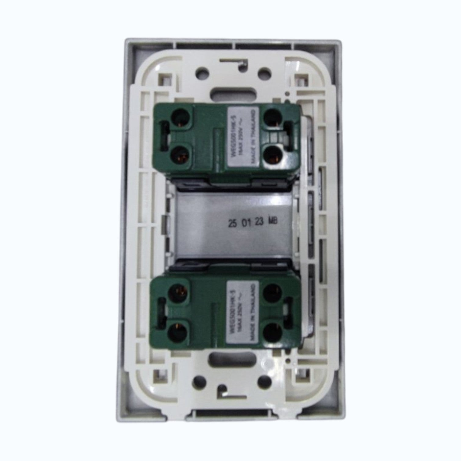 Panasonic 2-Gang 1 Way Swiitch Gray 16A 250V with Wide Color Refina Series Metallic Black Plate Cover WEG6803MB-1/2XWEG5001HK-5
