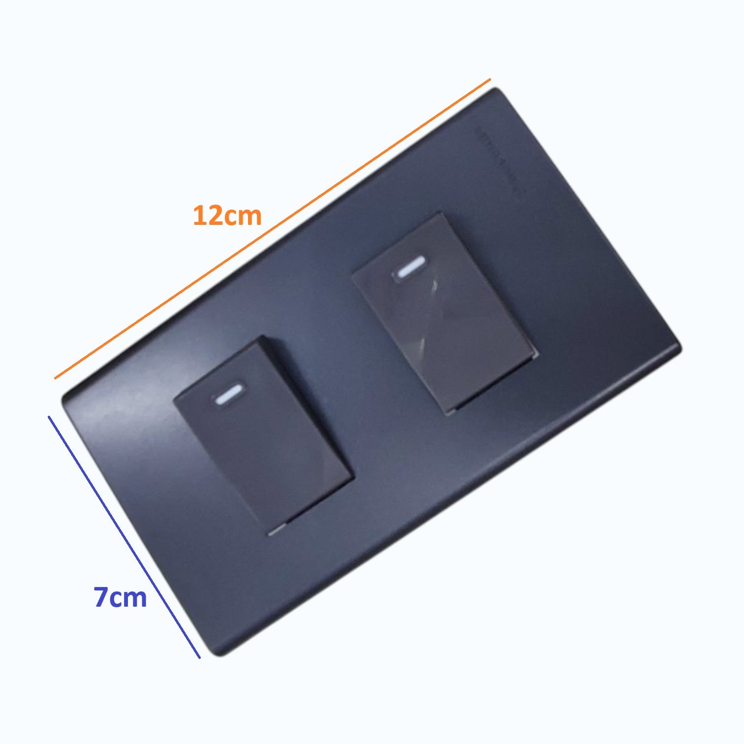 Panasonic 2-Gang 1 Way Swiitch Gray 16A 250V with Wide Color Refina Series Metallic Black Plate Cover WEG6803MB-1/2XWEG5001HK-5