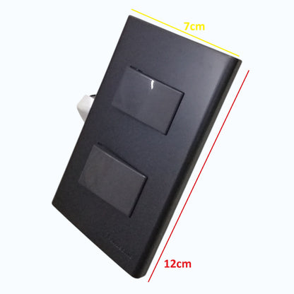 Panasonic 2-Gang 3 Way Swiitch Gray 16A 250V with Wide Color Refina Series Metallic Black Plate Cover WEG6803MB-1/2XWEG5002HK-5