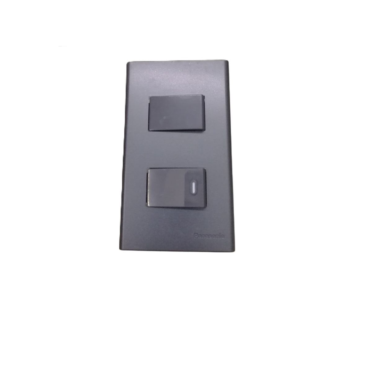 Panasonic 2-Gang Combination Switch 3 Way and 1 Way Switch Gray 16A 250V with Wide Color Refina Series Metallic Black Plate Cover WEG6803MB-1/WEG5001HK-5/WEG5002HK-5