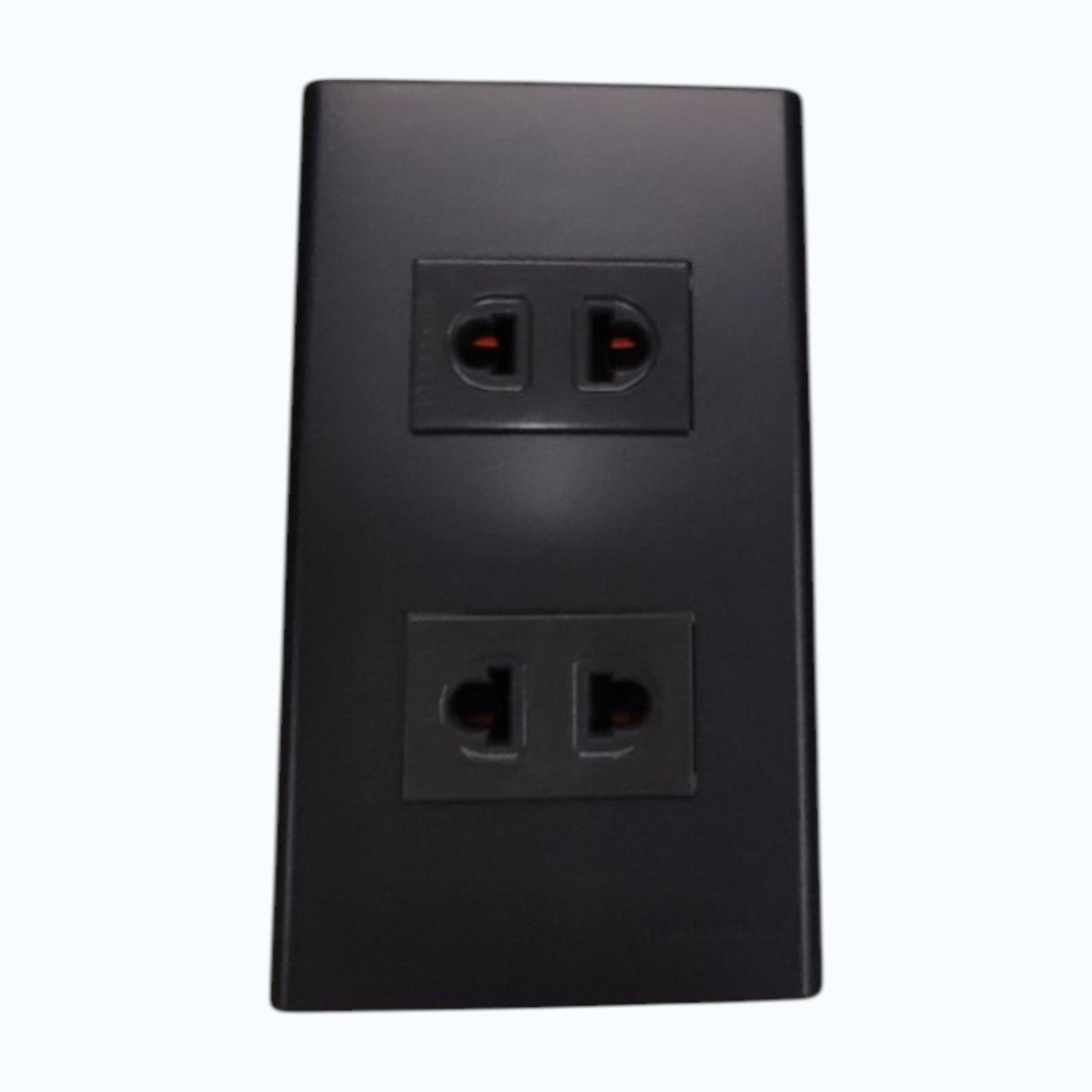 Panasonic 2-Gang Universal Outlet Gray 16A 250V with Wide Color Refina Series Metallic Black Plate Cover WEG6803MB-1/2XWEG10919H-5