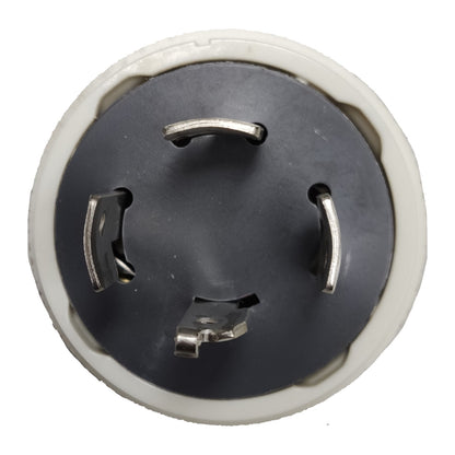 Electrical plug with white housing on a white background Panasonic 20A 250V Twist Lock Plug 3P+E (4P)(ML-3) WF6420 Twistlock Plug Twist to Lock Electx Electrical Supply