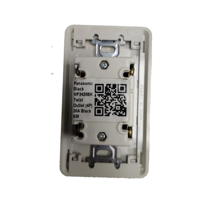 Panasonic 20A Twist Lock Outlet with Plate Cover 3P+E (4P) 250V (ML-3) WF2420BK and WNF6254W-8 Twistlock Outlet with Plate Cover 20A 3P+E (4P)