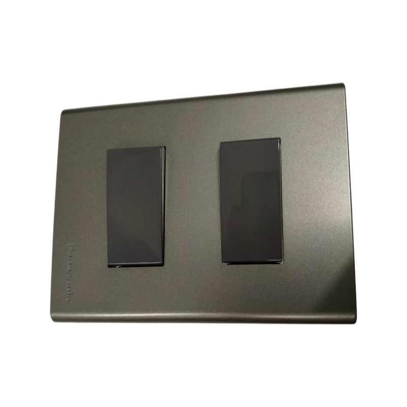 Panasonic 2 gang switch 4 way 16A 250V in sleek black finish for modern home electrical use
