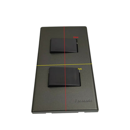 Panasonic 2 gang switch 4 way 16A 250V in sleek black design, ideal for home electrical installations