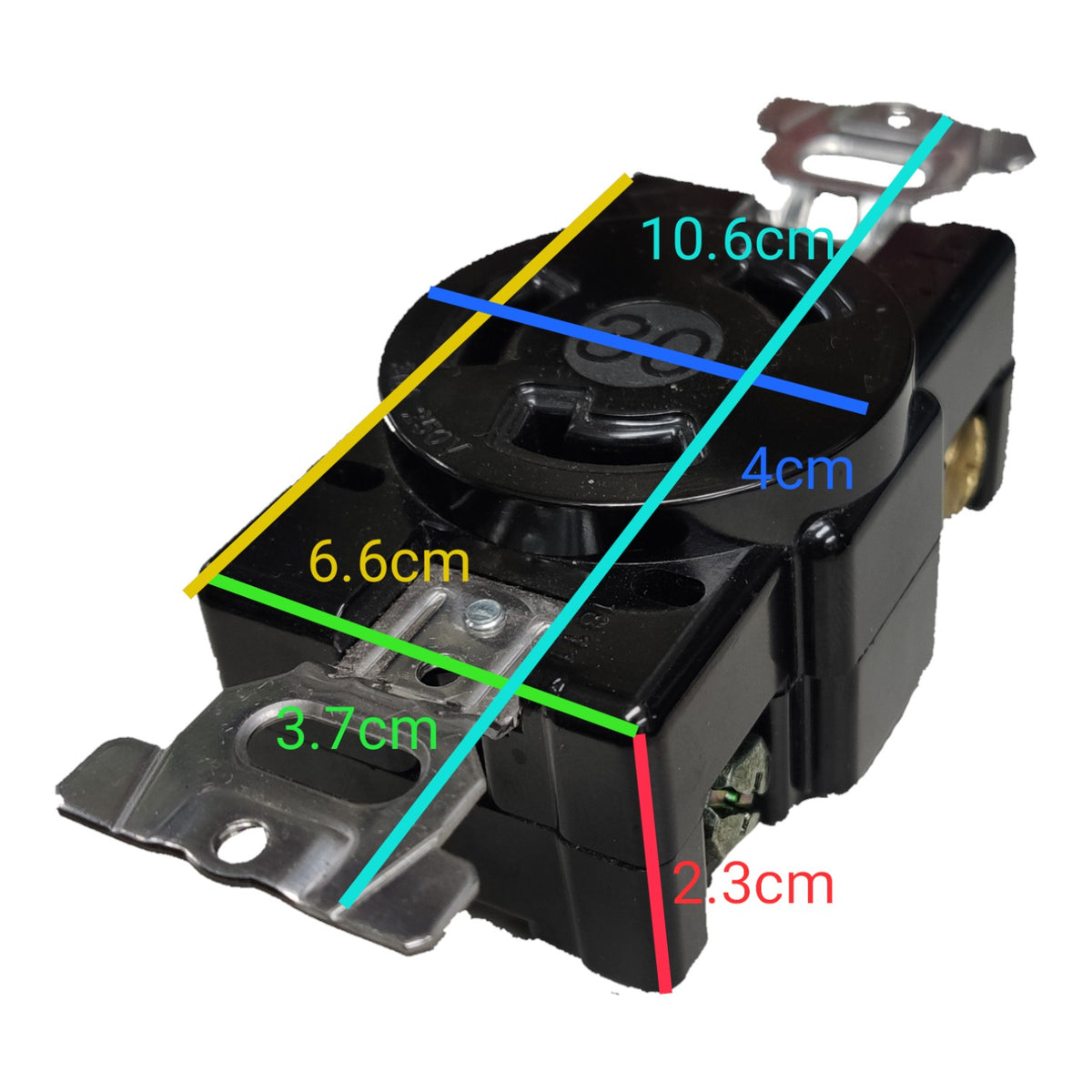 Panasonic 30A 2P+E Twist Lock Set 3 Pins 250V Twistlock Nema L6 Black WF2330/WNF6254W-8/WF6330 Electx Electrical Supply