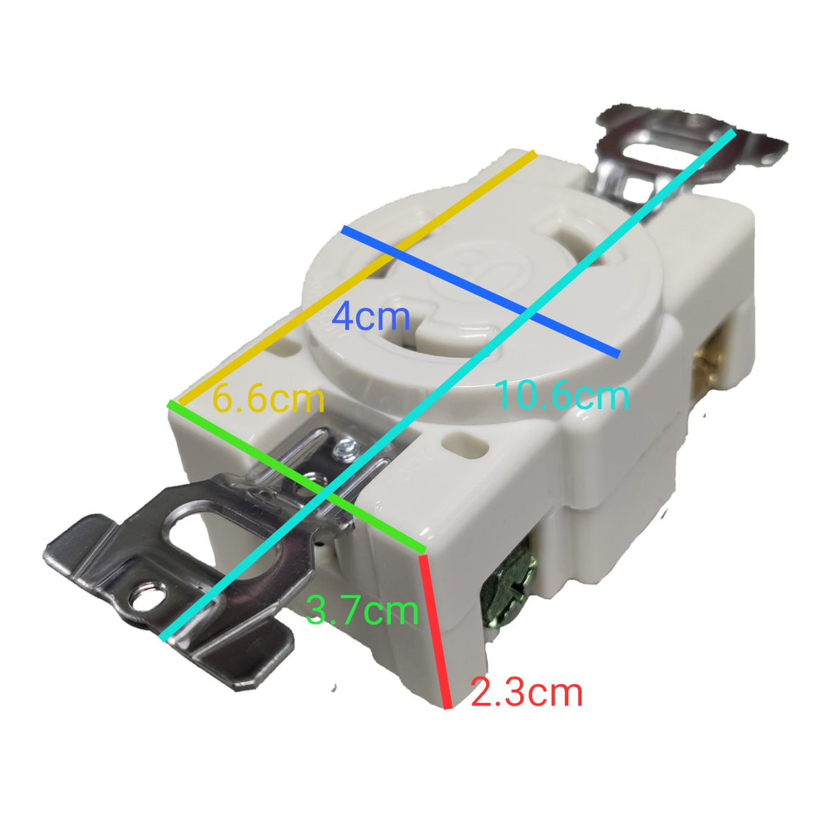 Panasonic 30A 2P+E Twist Lock Set 3 Pins 250V Twistlock Nema L6 White WF2330/WNF6254W-8/WF6330 Electx Electrical Supply