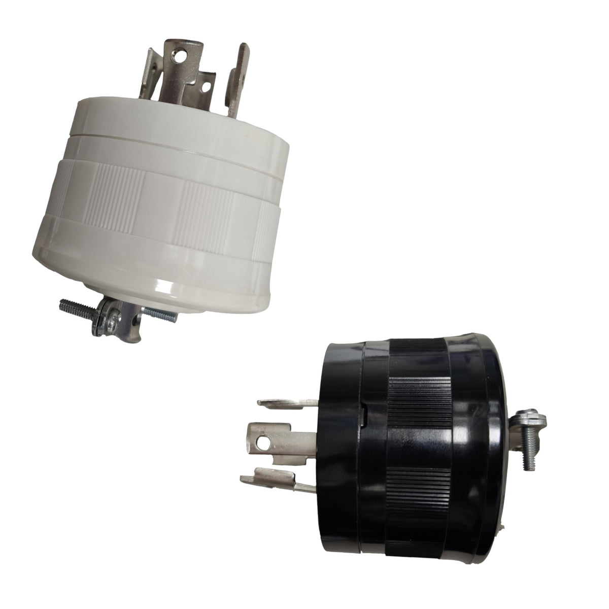 Panasonic 30A Twist Lock Set Outlet with Plate and Plug 3P+E (4P) 250V Twistlock (NEMA L6 White WF2430/WNF6254W-8/WF6430B Electx Electrical SUpply
