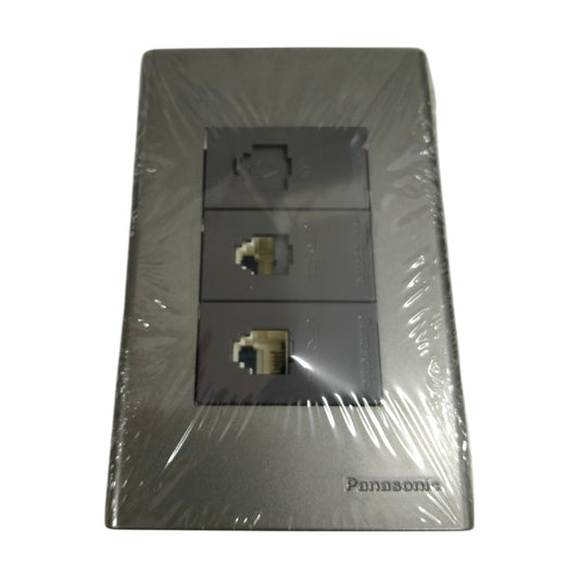 Panasonic 3 gang CAT6 data outlet in sleek design, perfect for home or office networking