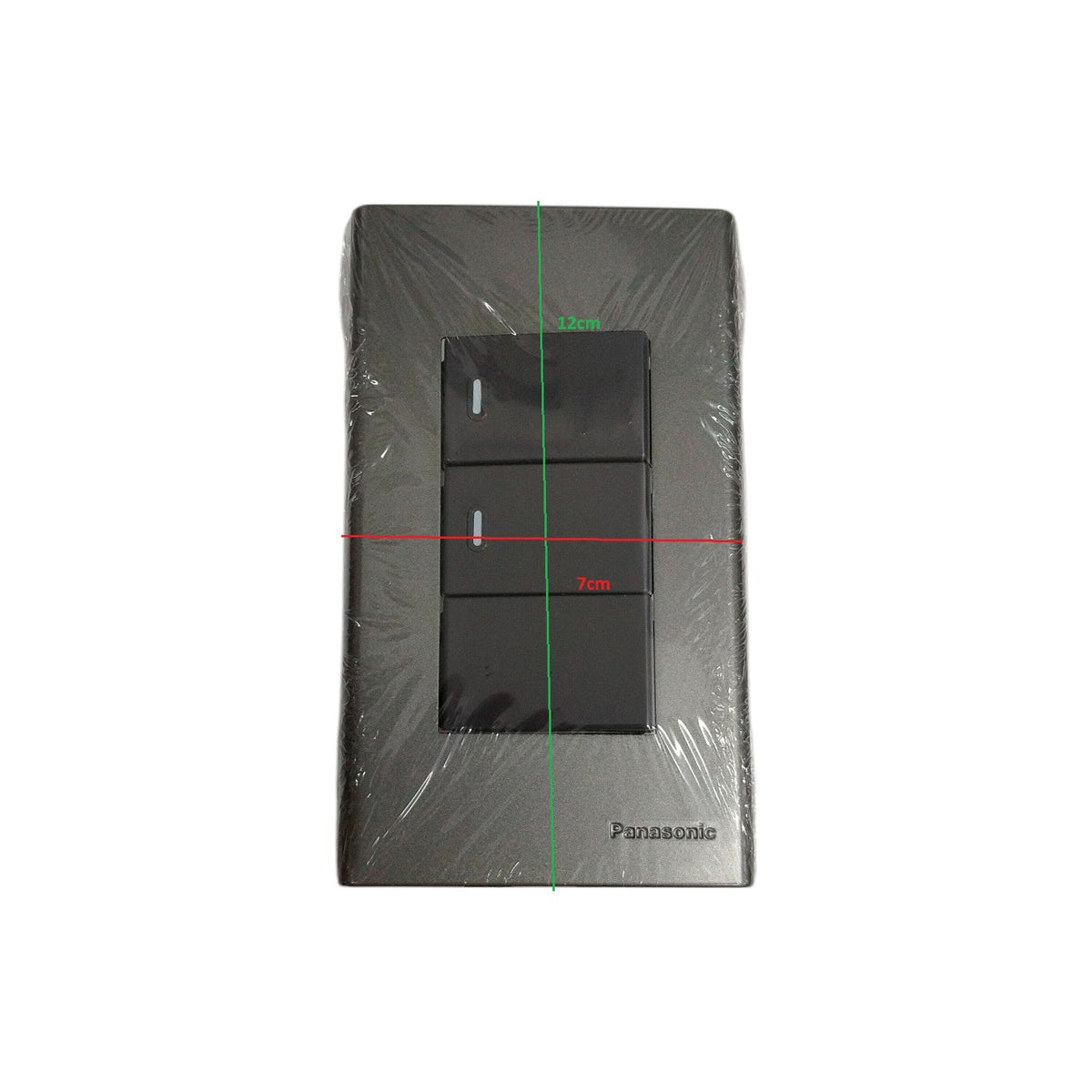 Panasonic 16A 250V metallic gray wall switch with a sleek design for modern interiors