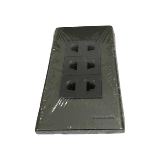 Panasonic metallic gray power socket 16A 250V with three outlets and protective packaging