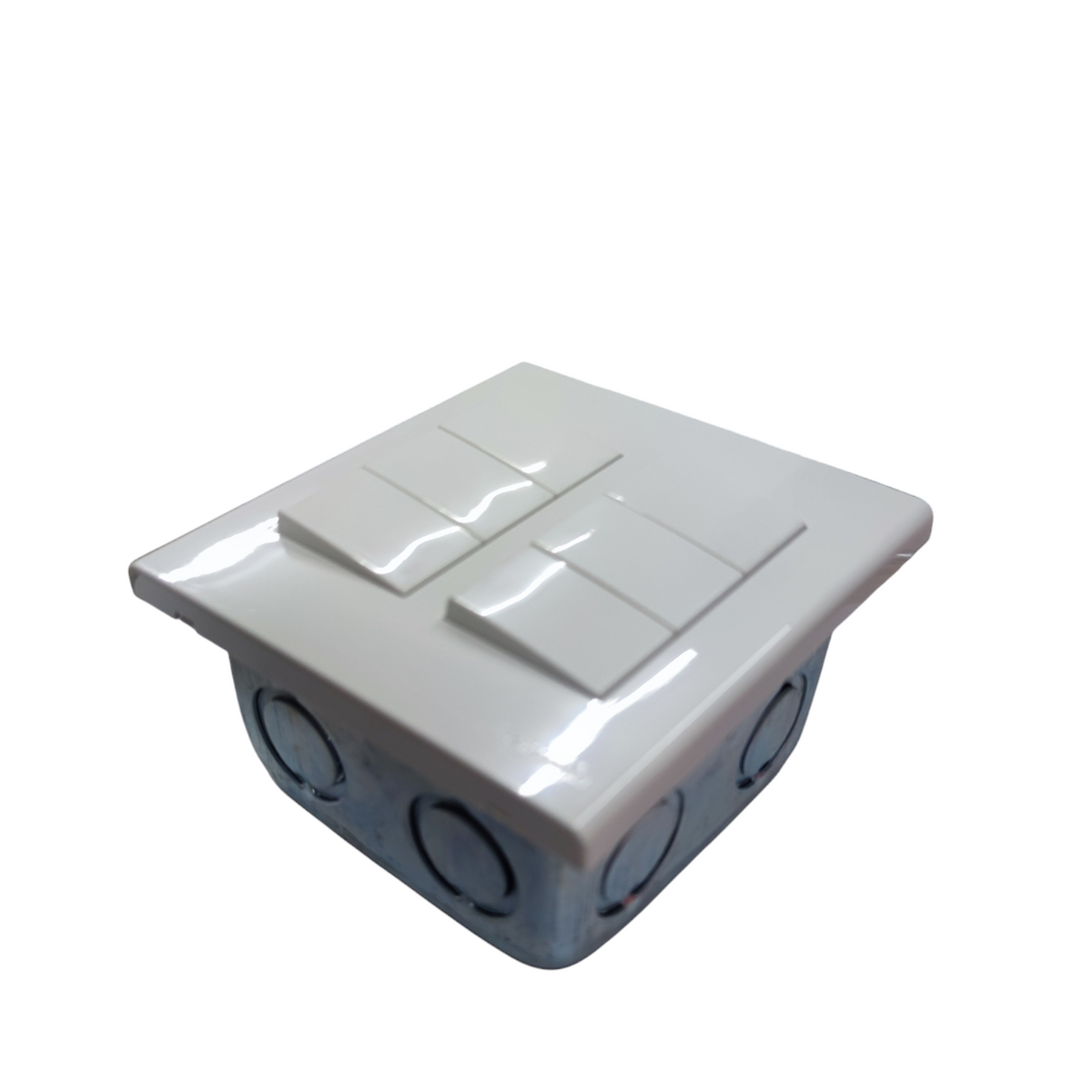 Panasonic 6 gang 4 way switch in white with multiple control buttons for efficient electrical management